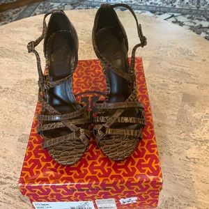 Tory Burch Elizabella Italian croc sandals